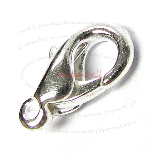 20x Silver Plated Oval trigger Pear Lobster Clasp 10mm x 5.3mm