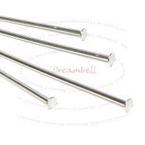 50x Rhodium Plated on Metal Headpins Head pins 21ga 35mm