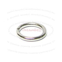 200x Rhodium plated metal Open Jump Rings Bead 5mm