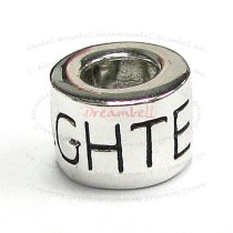 1X Sterling Silver DAUGHTER Ring enamel Beads for European Charm Bracelets