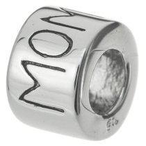 1X Sterling Silver MOM Ring enamel Beads for European Charm Bracelets
