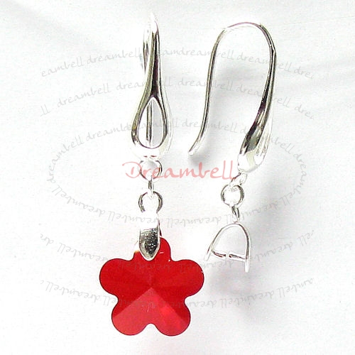 2x Sterling Silver Earring Earwire Hook Pinch Bail Clasp