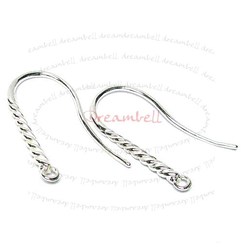 2x Sterling Silver SPIRAL Earring Earwire French Hook