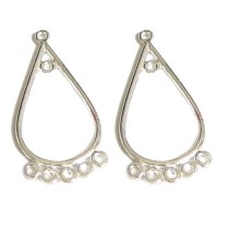 2x Sterling Silver Strand Bead Chandelier Earring Wire Connector 26mm