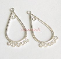 2x Sterling Silver Strand Bead Chandelier Earring Wire Connector 26mm