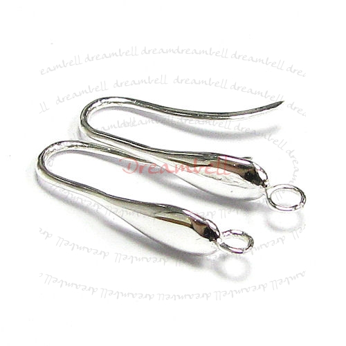 2x Sterling Silver Teardrop Earring Earwire French Hook 19mm