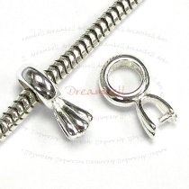 1 x STERLING SILVER PINCH PENDANT BAIL CLASP CONNECTOR