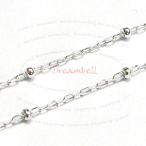 12" Sterling silver bead 1.5mm BALL Link Chain