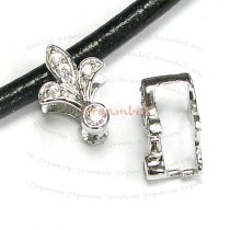 1x Rhodium plated Sterling Silver CZ Crystal Crown Pendant Bail Dangle Clasp