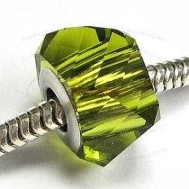 1x Swarovski Elements Crystal 5920 Becharmed Helix Bead Olivine 14mm