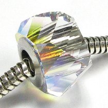 1x Swarovski Elements Crystal 5920 Becharmed Helix Bead Clear AB 14mm for European Charm Bracelets