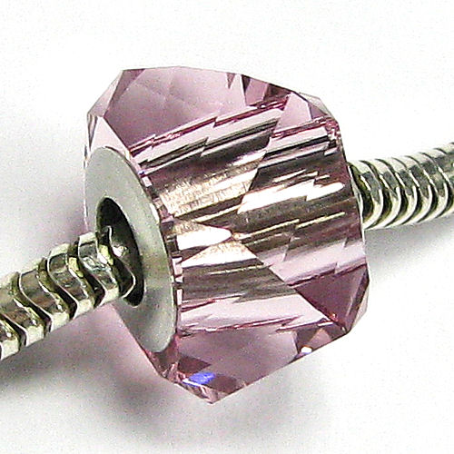 1x Swarovski Elements Crystal 5920 Becharmed Helix Bead Light Rose 14mm