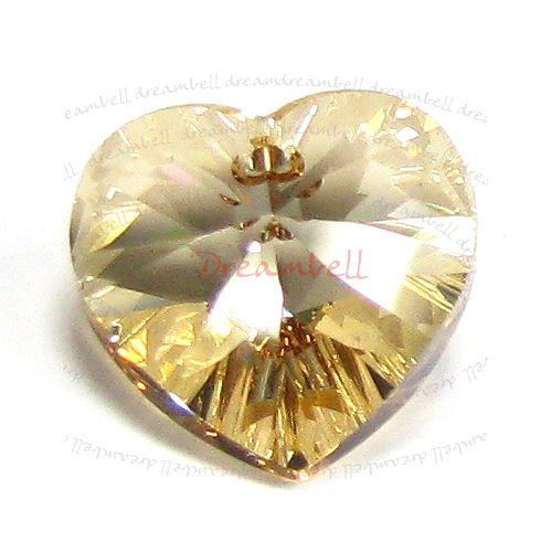 1x Swarovski Crystal Heart 6228 Pendant Golden Shadow 18mm