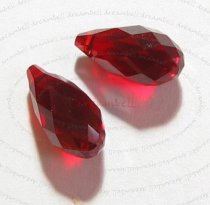 2x Swarovski Elements Crystal Teardrop Briolette 6010 Siam 13mm