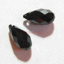 2x Swarovski Crystal Teardrop Briolette 6010 Jet Black 13mm
