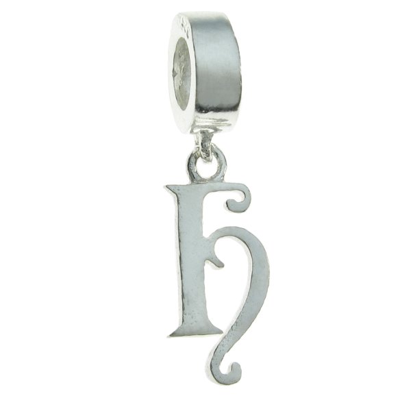 1x Sterling Silver Letter Initial H Dangle Bead for European Charm Bracelets