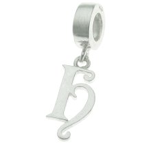 1x Sterling Silver Letter Initial H Dangle Bead for European Charm Bracelets