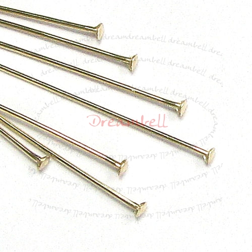10x 14K Gold Filled Headpins Head pins 26ga 1"