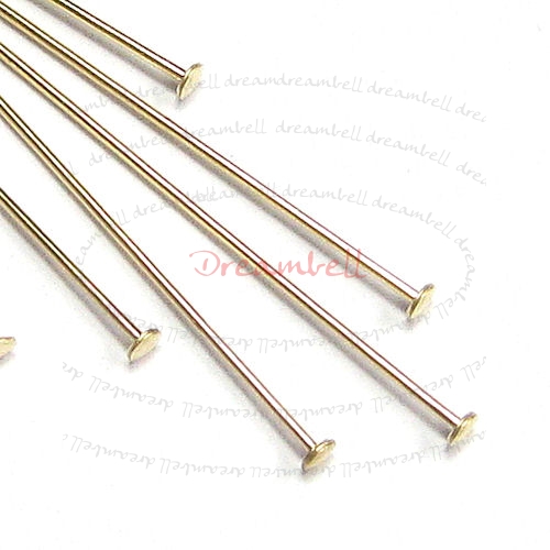 10x 14K Gold Filled Headpins Head pins 22ga 1.5"