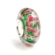 Sterling Silver Pink Murano FLOWER Glass Bead for European Charm Bracelets