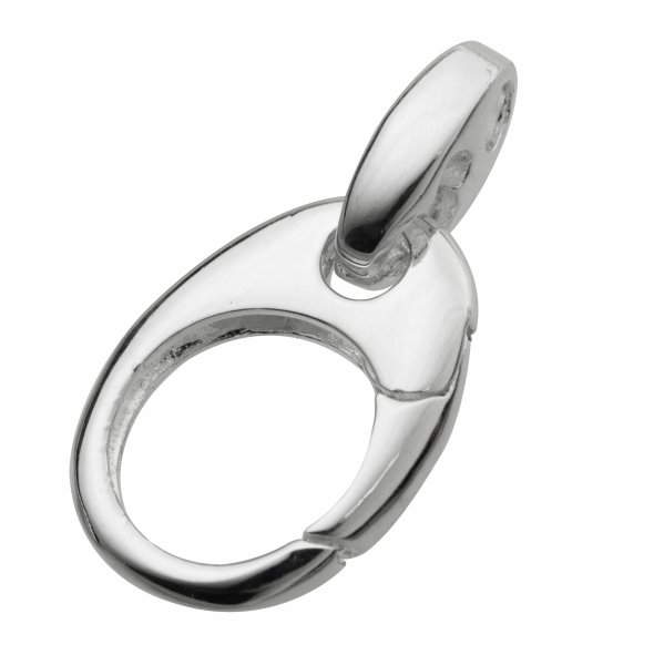 1x Sterling Silver Oval Lobster Clasp bead 15.7mm x 11.5mm