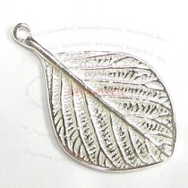 1x STERLING SILVER LEAF DANGLE CHARM Pendant 27mm