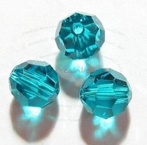 12 x Swarovski Crystal Elements Round Faceted 5000 Blue Zircon 6mm
