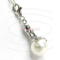 STERLING SILVER White Pearl Mermaid Pendant European Lobster Charm