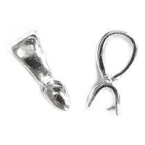 2x Sterling Silver Bail Pinch Pin Pendant Connector Slide Dangle