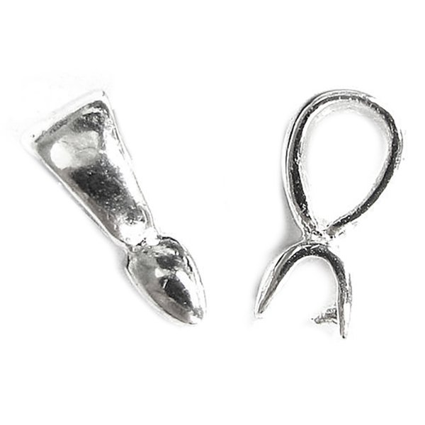2x Sterling Silver Bail Pinch Pin Pendant Connector Slide Dangle