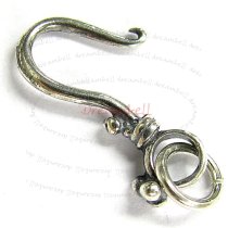 2x STERLING SILVER FLOWER HOOK Toggle Bead Clasp