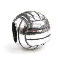 Sterling Silver Volleyball Bead for European Charm Bracelets
