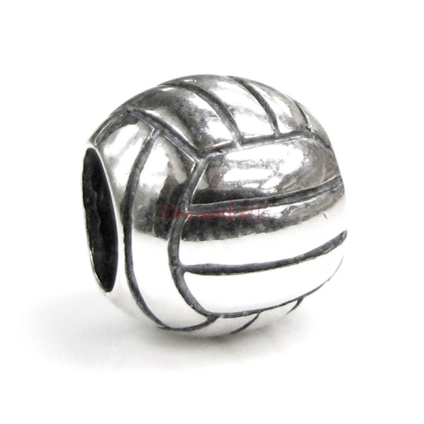 Sterling Silver Volleyball Bead for European Charm Bracelets