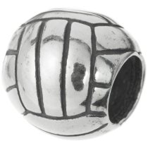 Sterling Silver Volleyball Bead for European Charm Bracelets