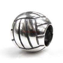 Sterling Silver Volleyball Bead for European Charm Bracelets