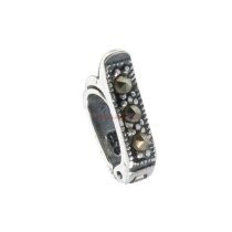 1x Sterling SILVER Bail CLASP Pearl Changeable Shortener Enhancer MARCASITE