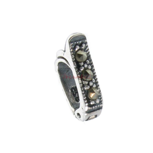 1x Sterling SILVER Bail CLASP Pearl Changeable Shortener Enhancer MARCASITE
