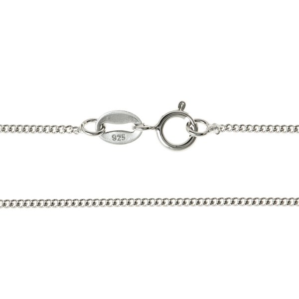 1x Rhodium plated Sterling Silver Link Giotto Chain Necklace 18"