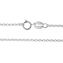 1x Sterling Silver Oval Ring Rolo Link Cable Chain Necklace 16"