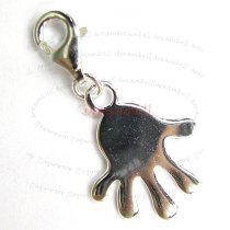 STERLING SILVER hand Dangle Pendant for European Lobster Clip on Charm