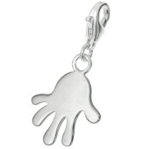 STERLING SILVER hand Dangle Pendant for European Lobster Clip on Charm