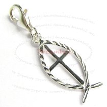 STERLING SILVER Fish Dangle CHARM Pendant for European Lobster Clip on Charm