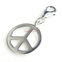 STERLING SILVER PEACE CHARM Pendant for European Lobster Clip on Charm