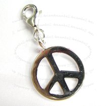 STERLING SILVER PEACE CHARM Pendant for European Lobster Clip on Charm