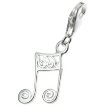 1x Sterling Silver Music Note Dangle Pendant for European Lobster Clip on Charm