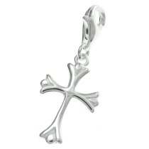 STERLING SILVER JESUS CHRIST CROSS Dangle Pendant for European Lobster Clip on Charm