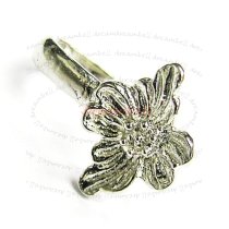 1 x Rhodium plated STERLING SILVER FLOWER PENDANT Connector BAIL CLASP