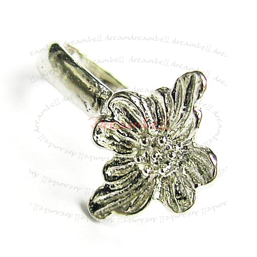 1 x Rhodium plated STERLING SILVER FLOWER PENDANT Connector BAIL CLASP
