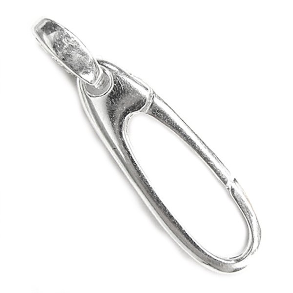 1x Sterling Silver Oval Triggerless Lobster Clasp Connector Bail 30mm