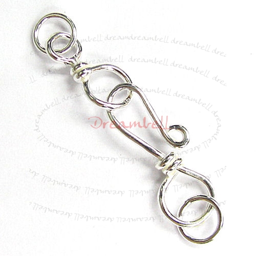 1x HUGE Sterling Silver Fish Hook Eye Clasp